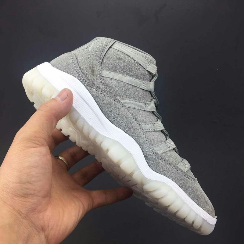 Kids 2017 Jordan 11 Grey Suede Shoes