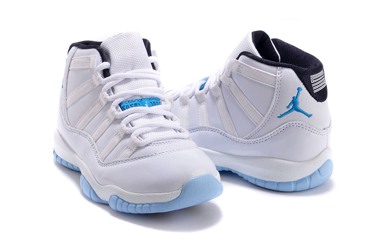 Kids Air Jordan 11 White Blue Shoes