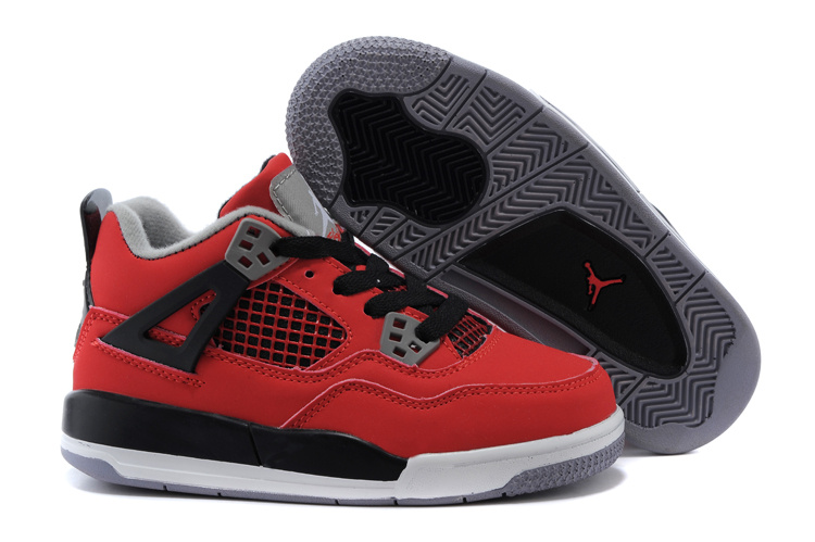Kids Air Jordan 7 Red Black Shoes