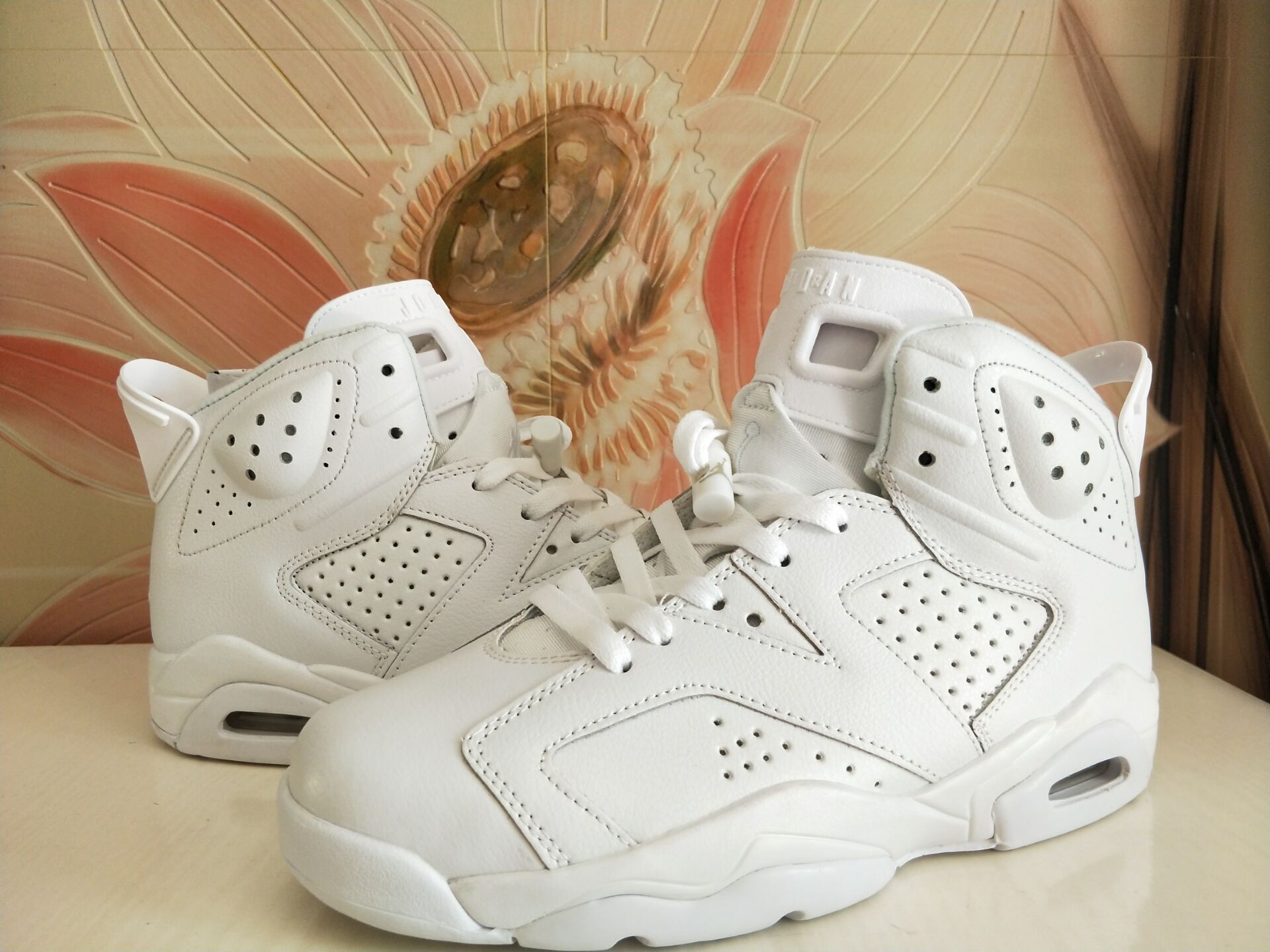 2017 Women Air Jordan 6 All White Shoes - Click Image to Close