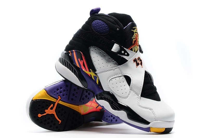 2016 Air Jordan 8 Retro White Black Yellow Shoes For Women