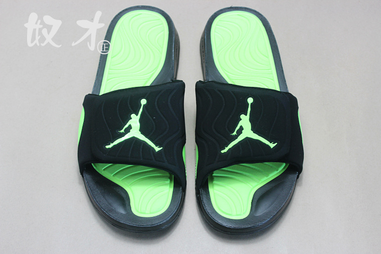 2016 Air Jordan Hydro 5 Slide Sandals Black Green