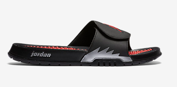 2016 Air Jordan Hydro 5 Slide Sandals Black Red - Click Image to Close