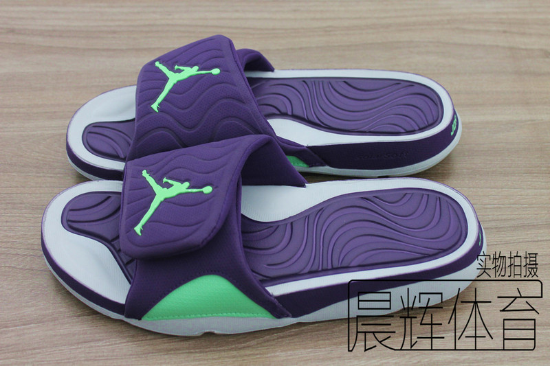 2016 Air Jordan Hydro 5 Slide Sandals Purple Green