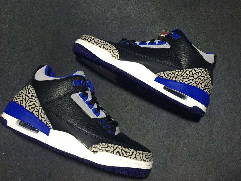 2016 Jordan 3 Black Royal Blue Shoes