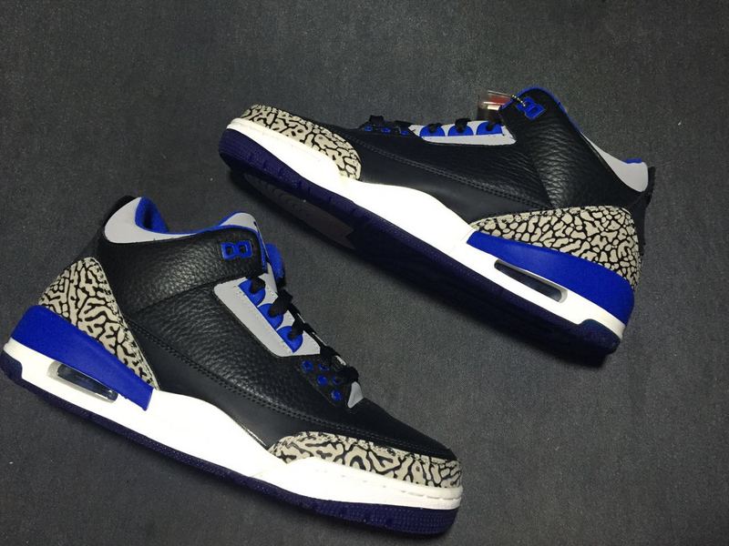 2016 Jordan 3 Black Royal Blue Shoes