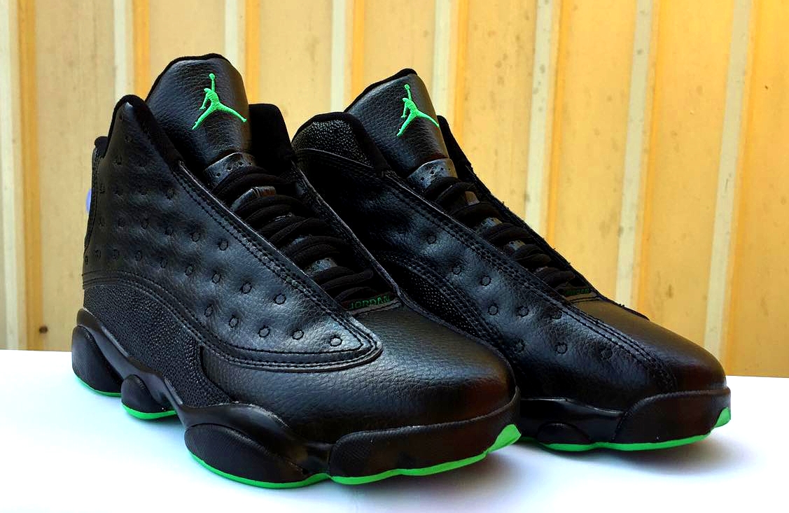 jordan retro 13 green and black