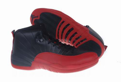 New Air Jordan Retro 12 Black Red Shoes - Click Image to Close