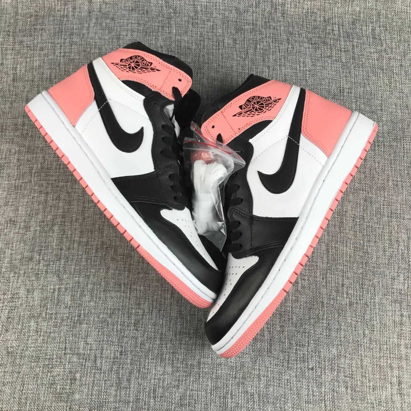 Latest Jordan 1 Retro 1 Black White Pink - Click Image to Close