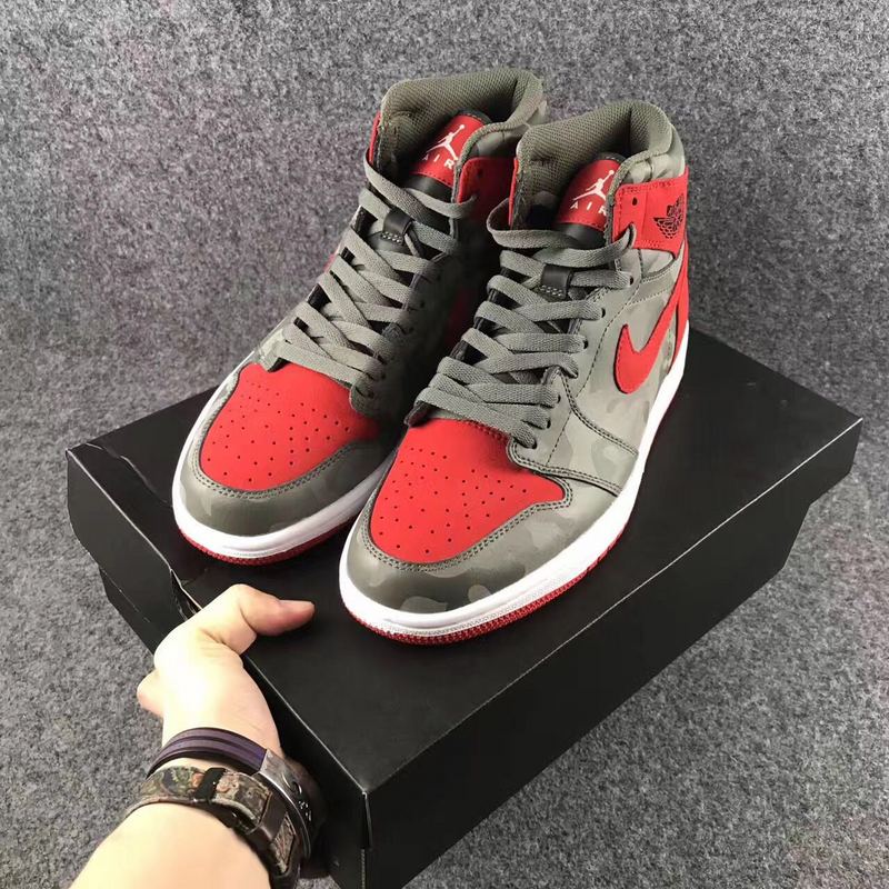 2017 Jordan 1 Camo Amy Red Shoes