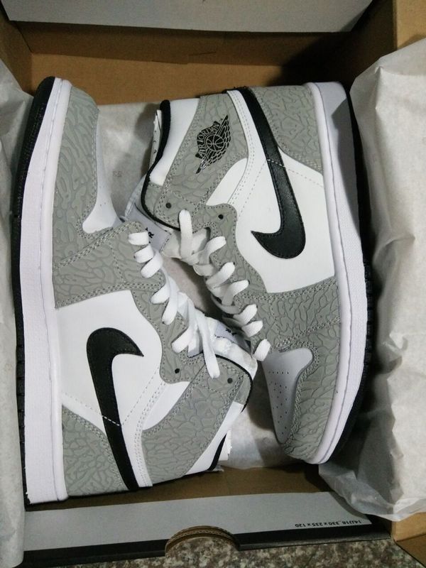 2016 Retro Air Jordan 1 Retro Crack Grey White Shoes