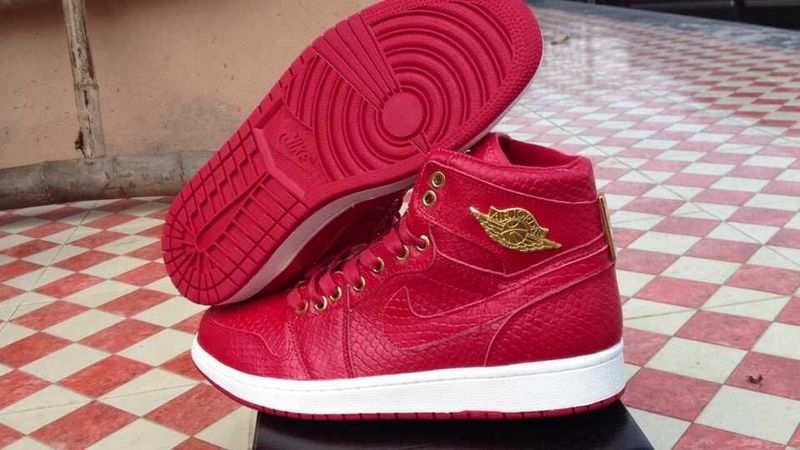 2015 Air Jordan 1 Crocodile Red Gold