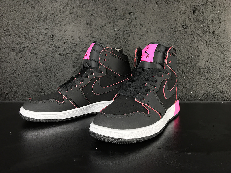 2017 Jordan 1 GS Black Pink White Shoes - Click Image to Close