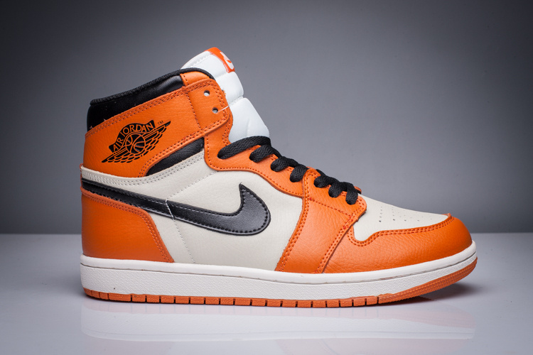 New 2016 Jordan 1 GS Orange White Black Shoes