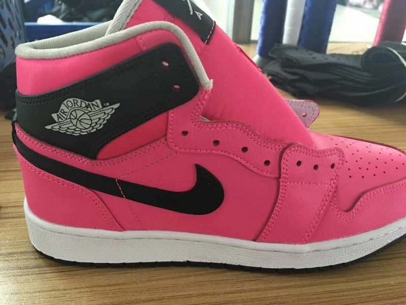 2016 Air Jordan 1 GS Pink Black White Shoes - Click Image to Close