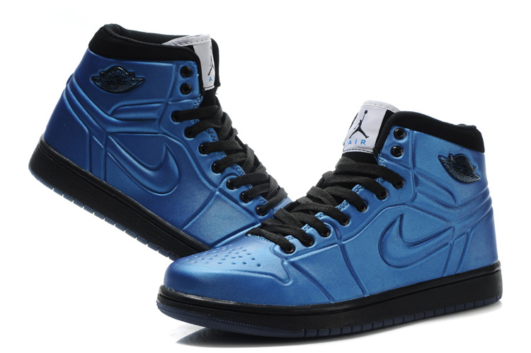 New Air Jordan 1 High Heel Shoes Blue Black - Click Image to Close