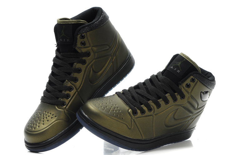 New Air Jordan 1 High Heel Shoes Brown Black - Click Image to Close