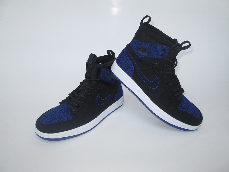 2017 Jordan 1 Knitted Socks Shoes Black Blue