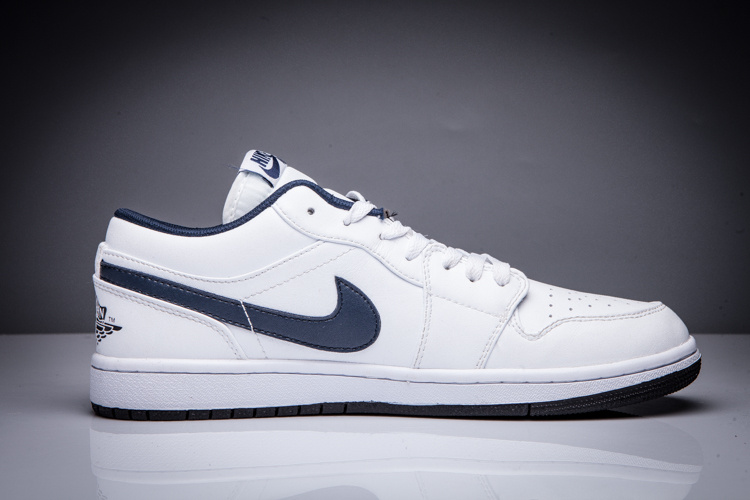 2016 Jordan 1 Low All White Blue Swoosh - Click Image to Close