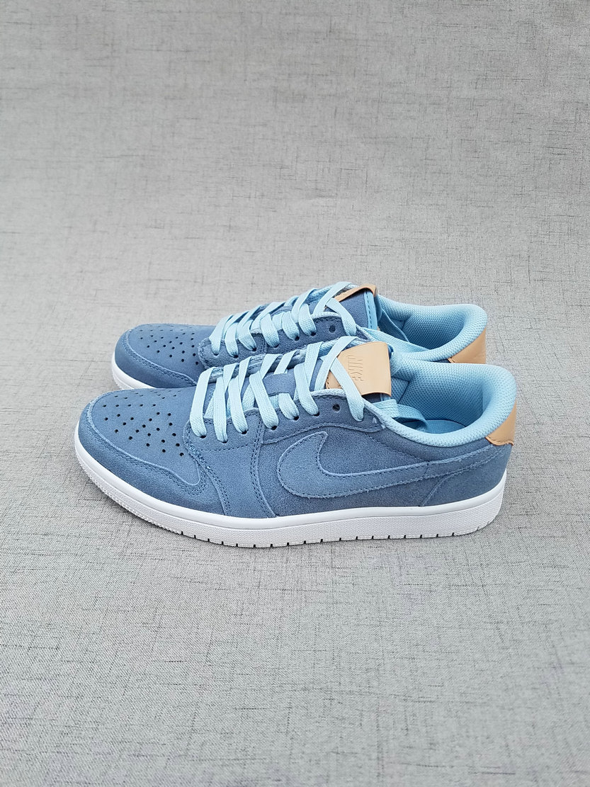 2017 Jordan 1 Low Ice Blue Brown Shoes