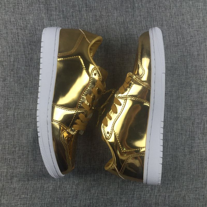 2016 Jordan 1 Low Liquid Gold Shoes