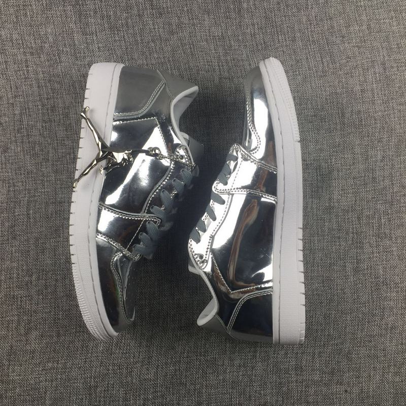 2016 Jordan 1 Low Liquid Silver Shoes