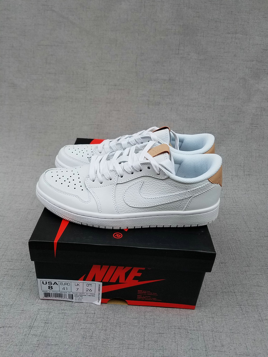 2017 Jordan 1 Low White Brown Shoes - Click Image to Close