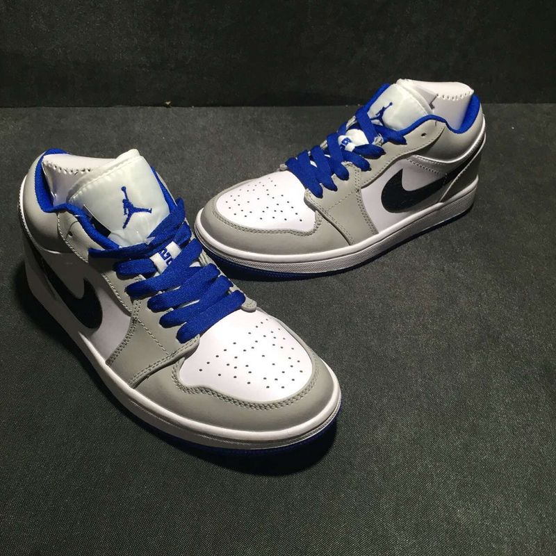 2016 Air Jordan 1 Low Retro White Blue - Click Image to Close