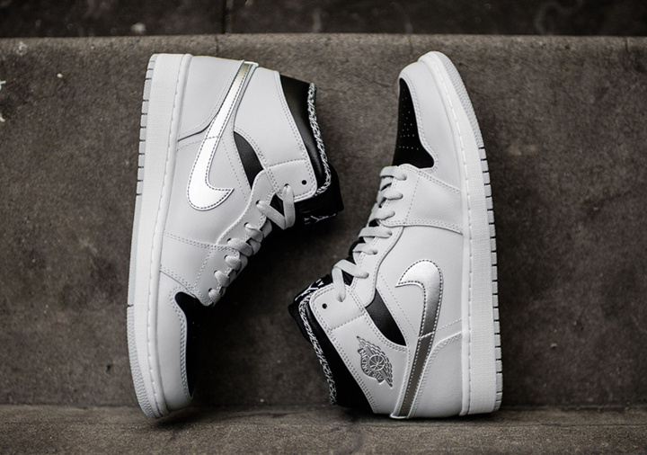 2016 Jordan 1 Mid Wolf Grey Women Shoes - Click Image to Close