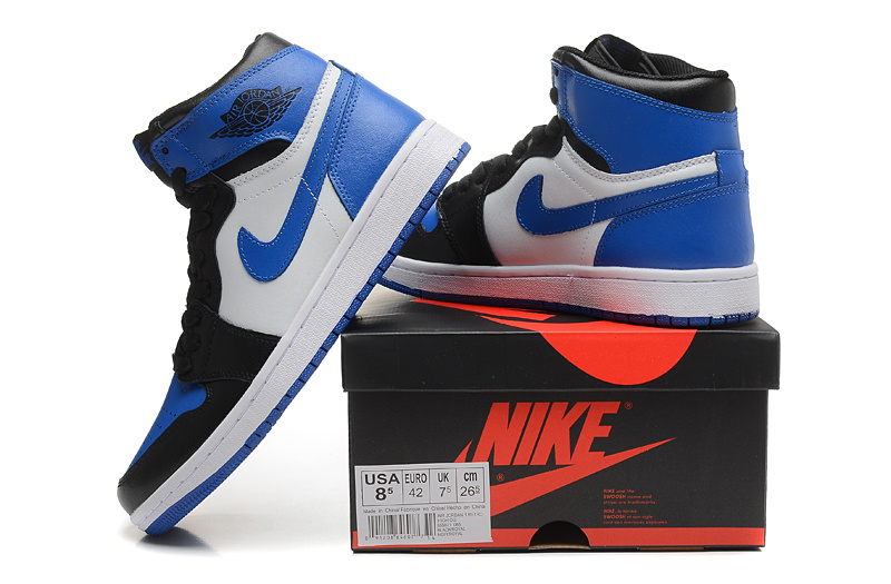 2015 New Jordans 1 Black Blue White