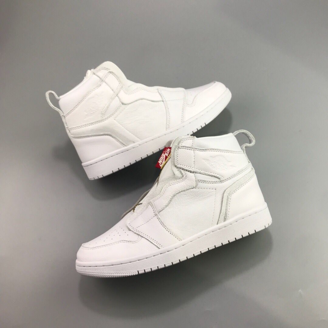 New Air Jordan 1 Retro High Zip White Shoes