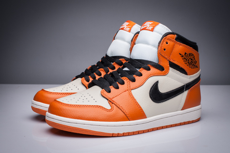 2016 Jordan 1 Retro Orange White Black Shoes