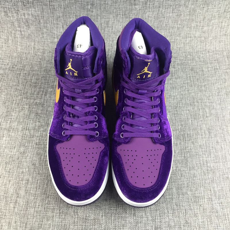 2017 Jordan 1 Velvet Purple Yellow Shoes - Click Image to Close