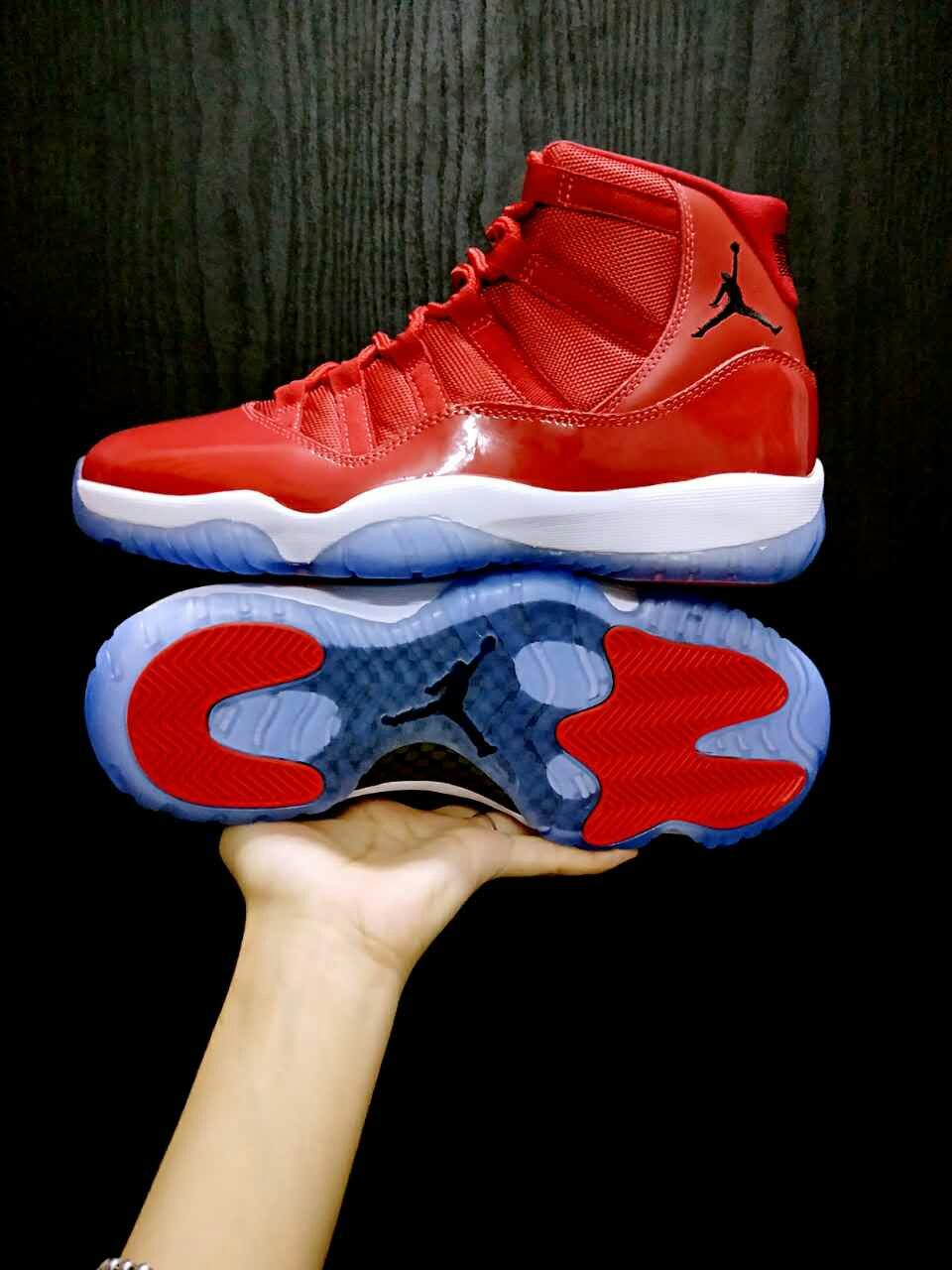 2017 Women Jordan 11 All Red Ice Sole Shoes