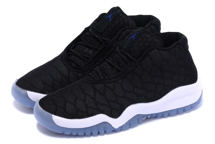 New Air Jordan 11 Chameleon Black White Blue Shoes For Kids