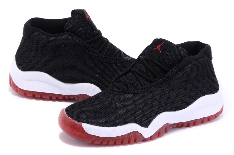 New Air Jordan 11 Chameleon Black White Red Shoes For Kids - Click Image to Close