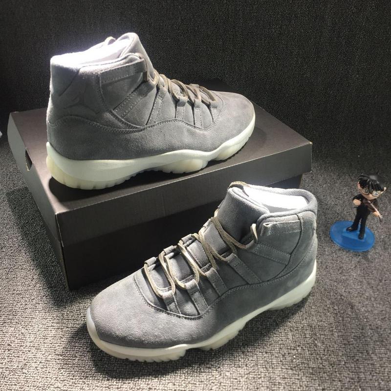2016 Jordan 11 Cool Grey Suede Shoes