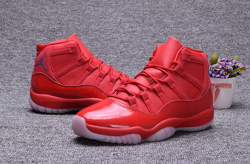 2017 Jordan 11 Demon King Bulls Red Blue Jumpman Shoes - Click Image to Close