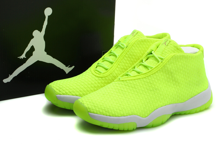 New Air Jordan 11 Flyknit Yellow White Shoes - Click Image to Close