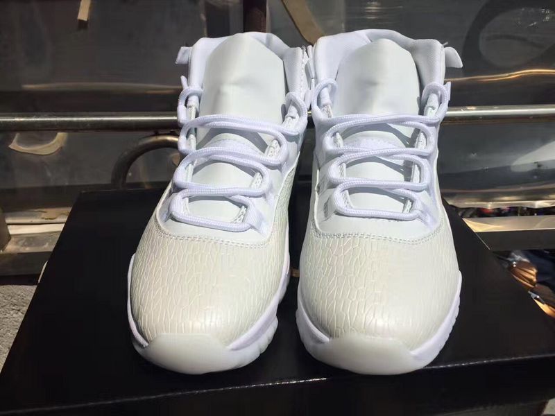 2017 Jordan 11 High All White Shoes