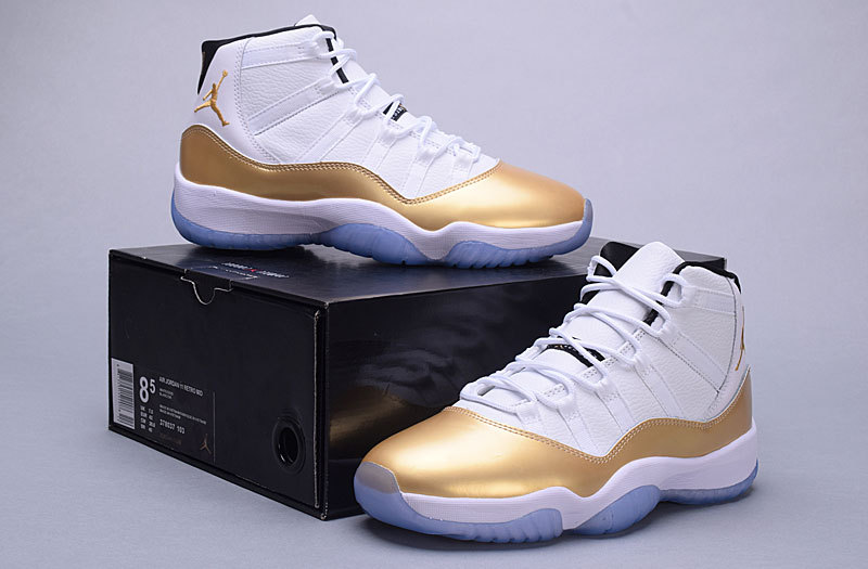 2016 Jordan 11 High White Gold Shoes - Click Image to Close