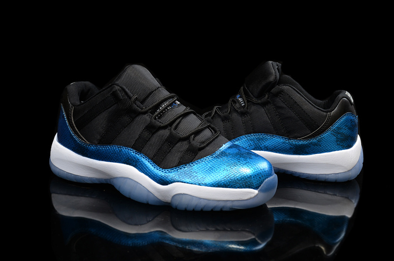 New Air Jordan 11 Low Black Shine Blue Shoes