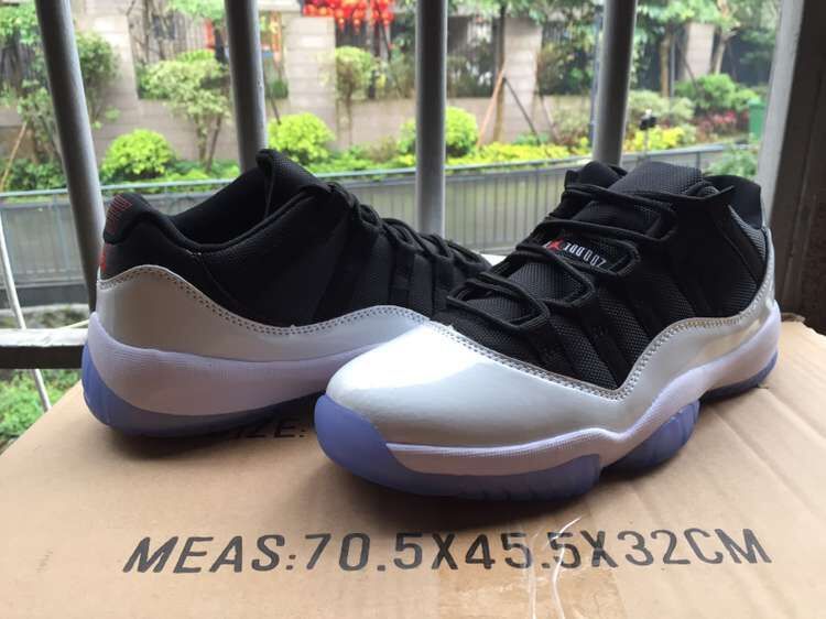 Latest Air Jordan 11 Low Retro Black White Red Shoes - Click Image to Close