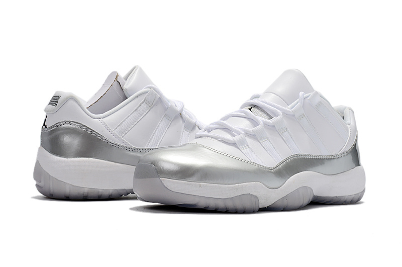 2017 Jordan 11 Low Silver White Shoes