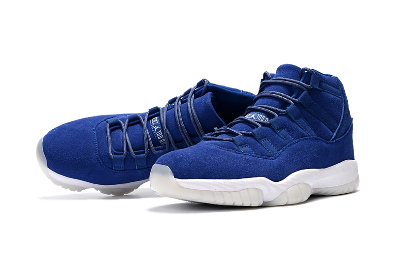 2017 Jordan 11 Navy Suede Blue White Shoes