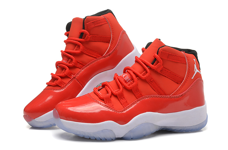 2015 New Jordans 11 Red White For Women