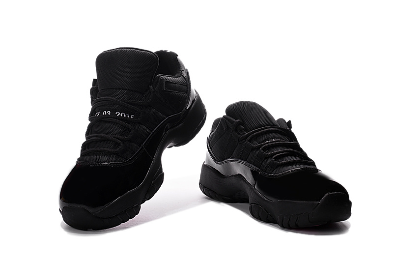 2016 Jordan 11 Retro All Black Pink Shoes