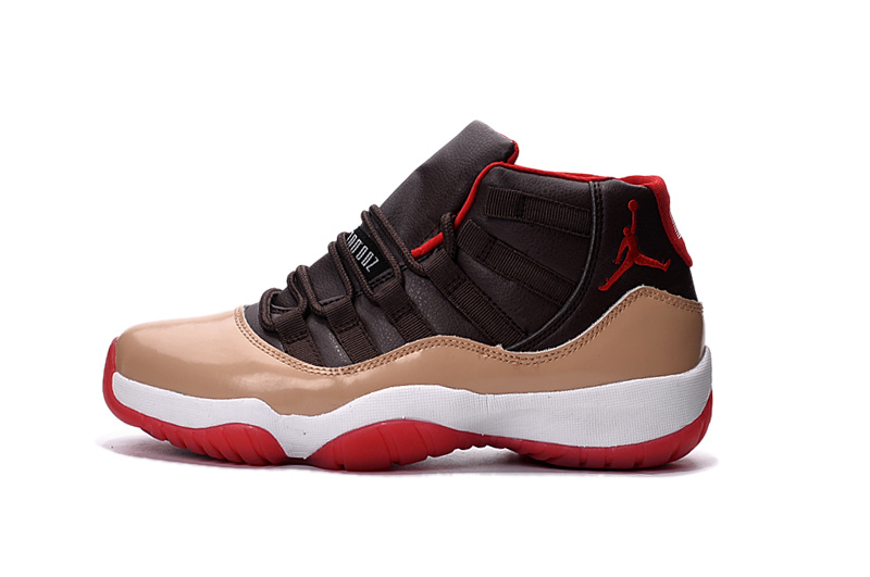 2016 Jordan 11 Retro Black Brown White Red Shoes