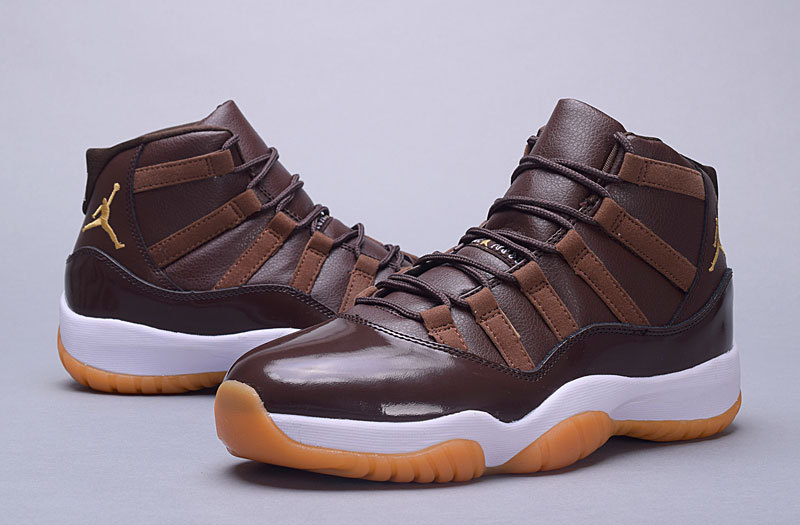 2016 Jordan 11 Retro Deep Coffe Orange White Shoes - Click Image to Close