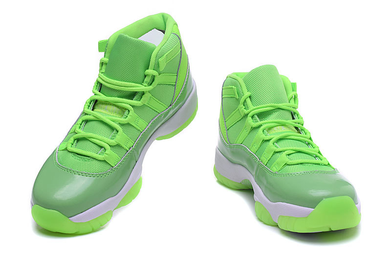 2016 Jordan 11 Retro Fluorscent Green White Shoes For Women